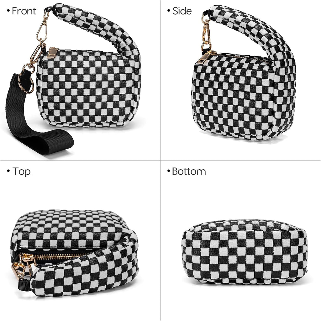 Mini Quilted Wristlet Bag for Women, Puffer Handbags,Evening Bags,Charm Lipstick Bag,Cute Bag Charm for Gift