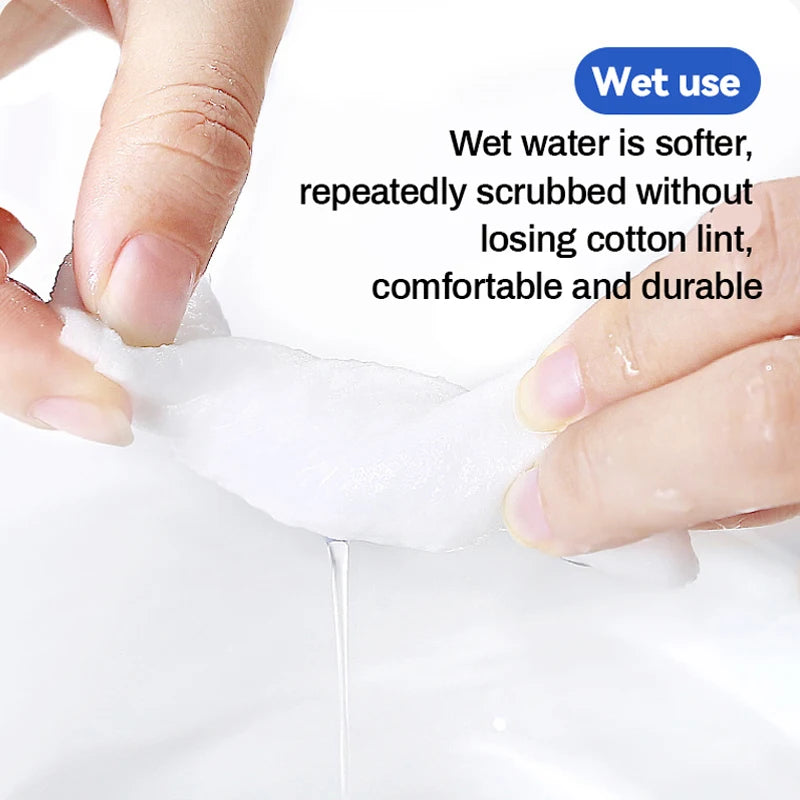 100PCS Natural Disposable Face Towel Travel Facial Cleansing Wet and Dry Makeup Remover Pearl Cotton Soft Makeup Nonwoven Towel