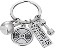RINHOO Stainless Steel Fitness Gym Charm Keychains Quotes Weight Plate Dumbbell Kettlebell Charmskeyring