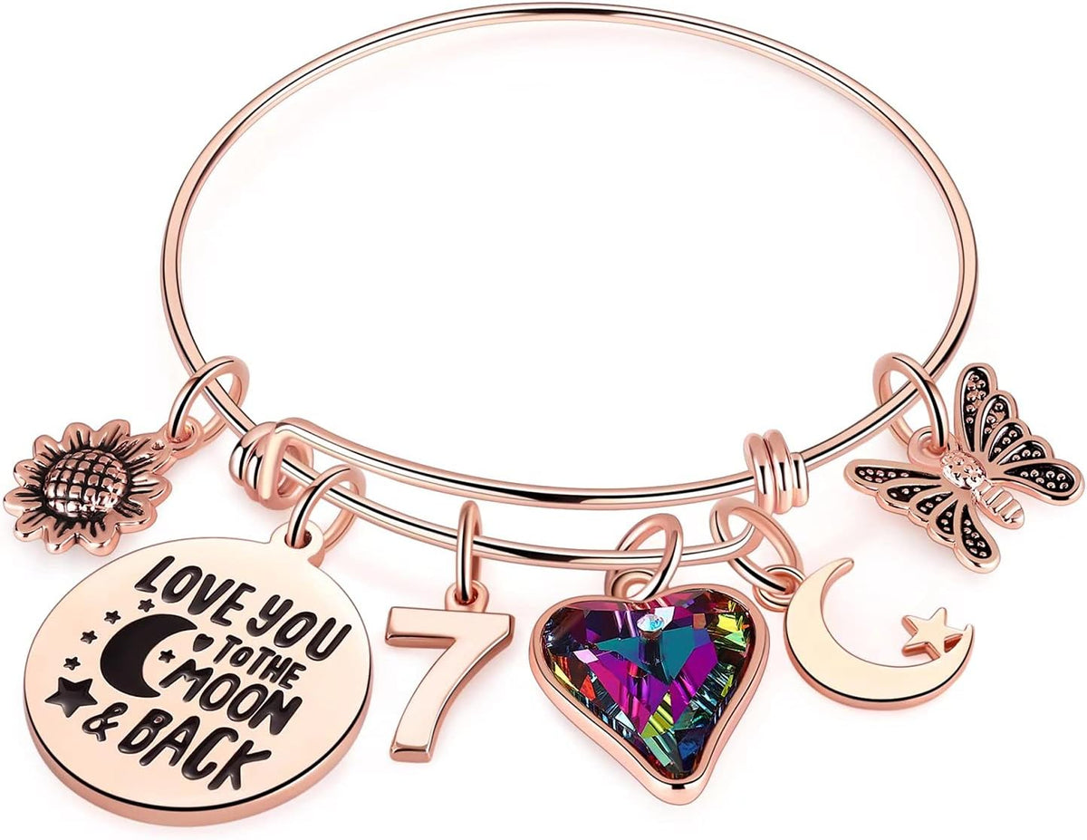 Ursteel Birthday Gifts for Women Girls Bracelet, Birthday Charm Bracelets 10Th 20Th 30Th 40Th 50Th 60Th 70Th 80Th 90Th Birthday Gift for Daughter, Sister, Friend, Teen Girls, Mom, Grandma
