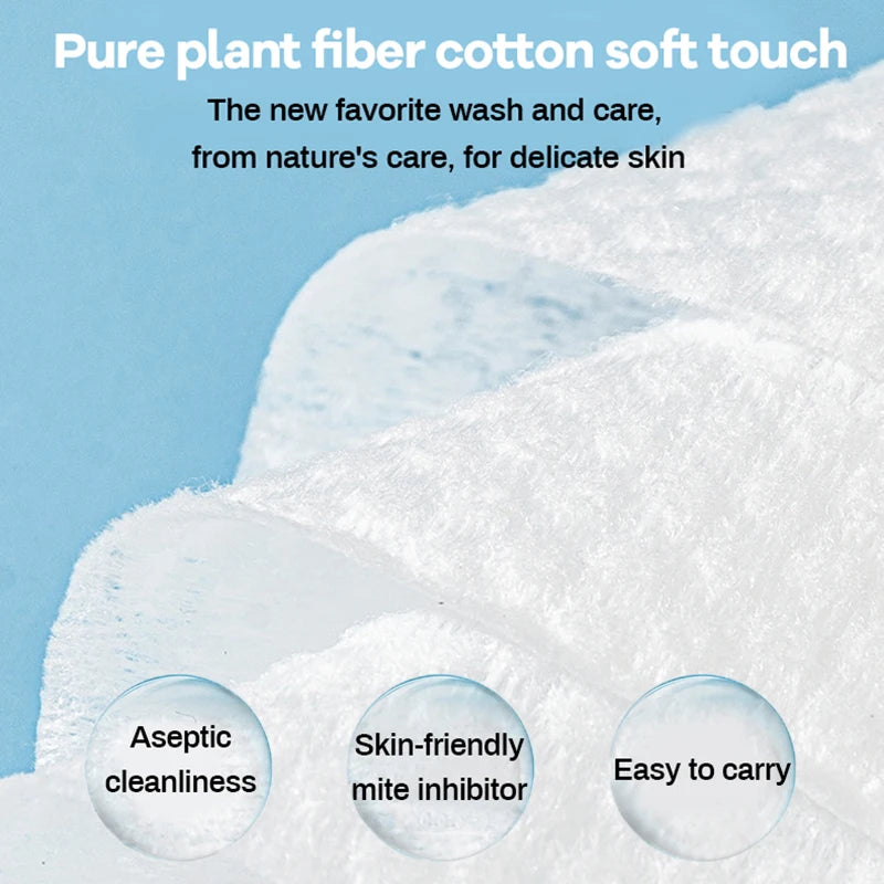 100PCS Natural Disposable Face Towel Travel Facial Cleansing Wet and Dry Makeup Remover Pearl Cotton Soft Makeup Nonwoven Towel