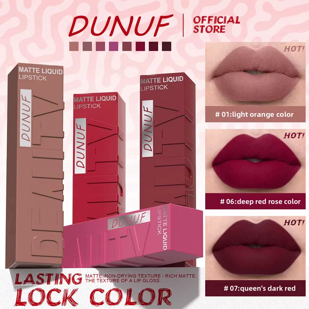 Velvet Matte Lipstick Set 8Pcs Waterproof Long Wearing Moisturizing Lip Glaze Non Transfer Smudge Proof Lip Color