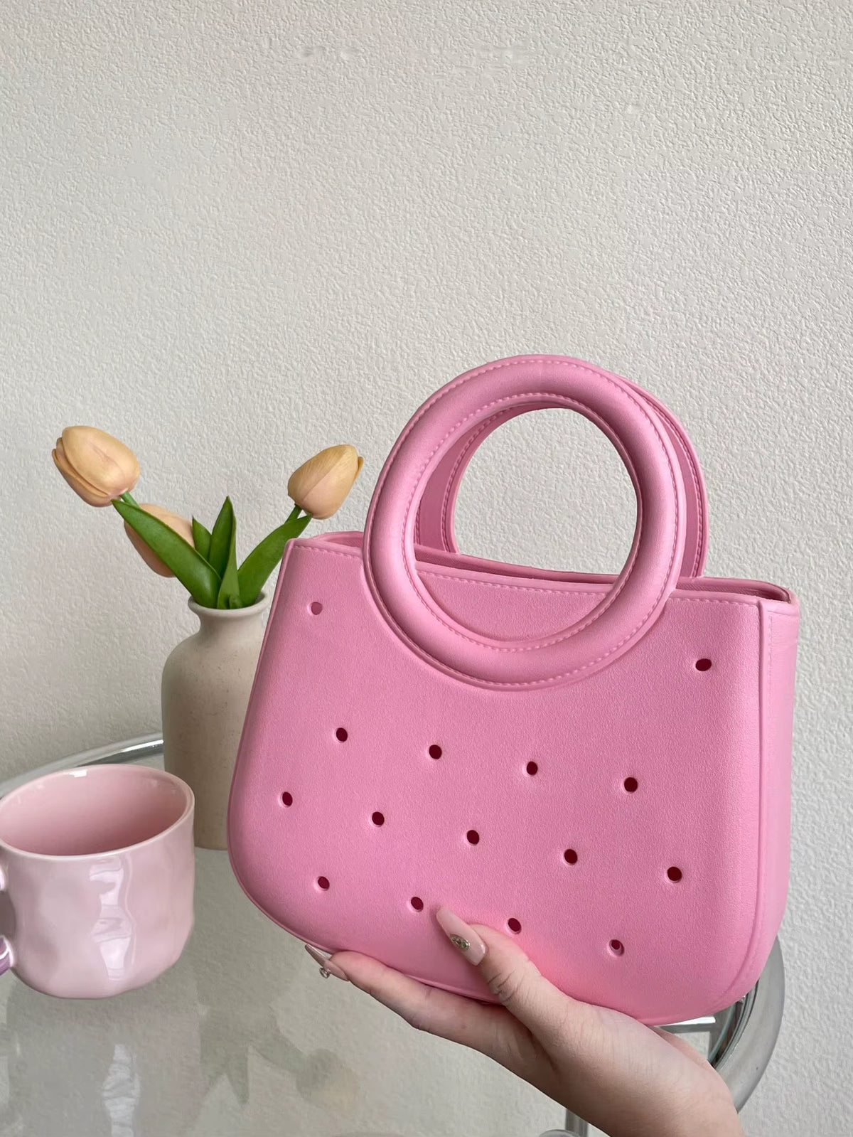 Waterproof Beach Bag Leisure DIY Colorful Fashion Handbags Sandproof Anti-Slip Handle EVA Handbags Travel Toiletry Storage Bags