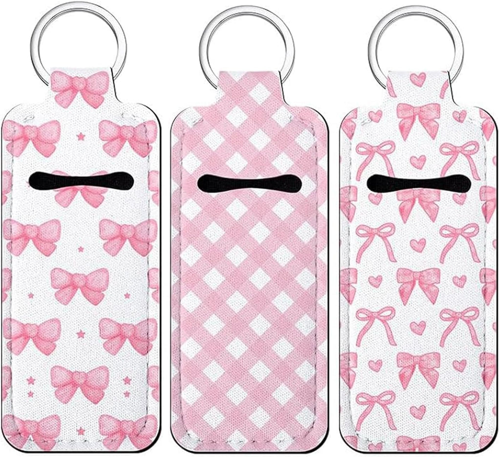 Chapstick Holder Key Chain Lip Balm Holder Keychain Cute Chapstick Holder Keychain Potable Chapstick Holders with Clip Lip Gloss Organizer for Lipgloss Lipstick Gift Women Girl