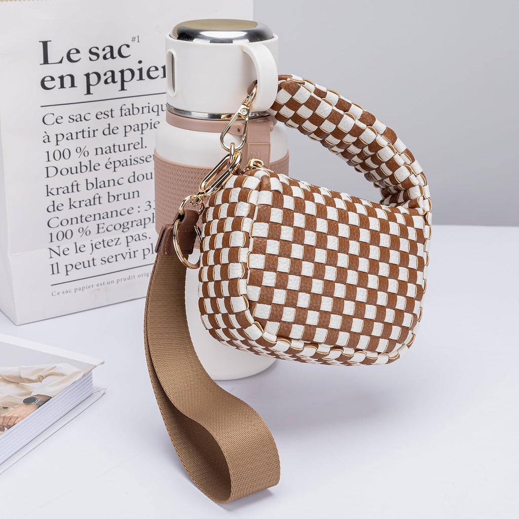 Mini Quilted Wristlet Bag for Women, Puffer Handbags,Evening Bags,Charm Lipstick Bag,Cute Bag Charm for Gift