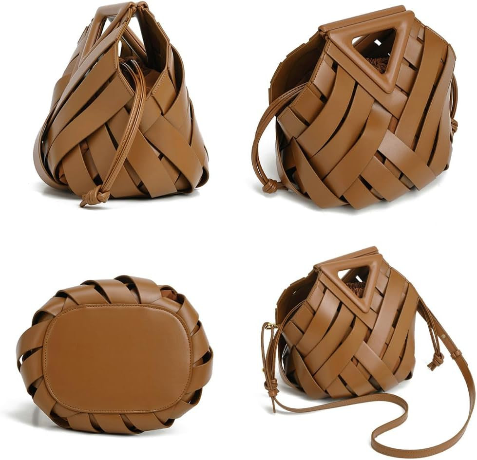 Vegan Leather Clutch Purses for Women Woven Small Crossbody Shoulder Bag Cute Top Handle Handbags Satchels 2026