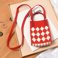 Fashion Geometric Pattern Women'S Knitted Handbag Female Woven Shopper Purse Design Chain Shoulder Crossbody Bag