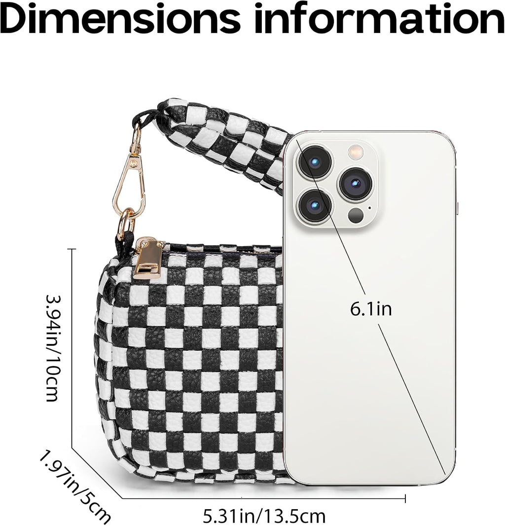 Mini Quilted Wristlet Bag for Women, Puffer Handbags,Evening Bags,Charm Lipstick Bag,Cute Bag Charm for Gift