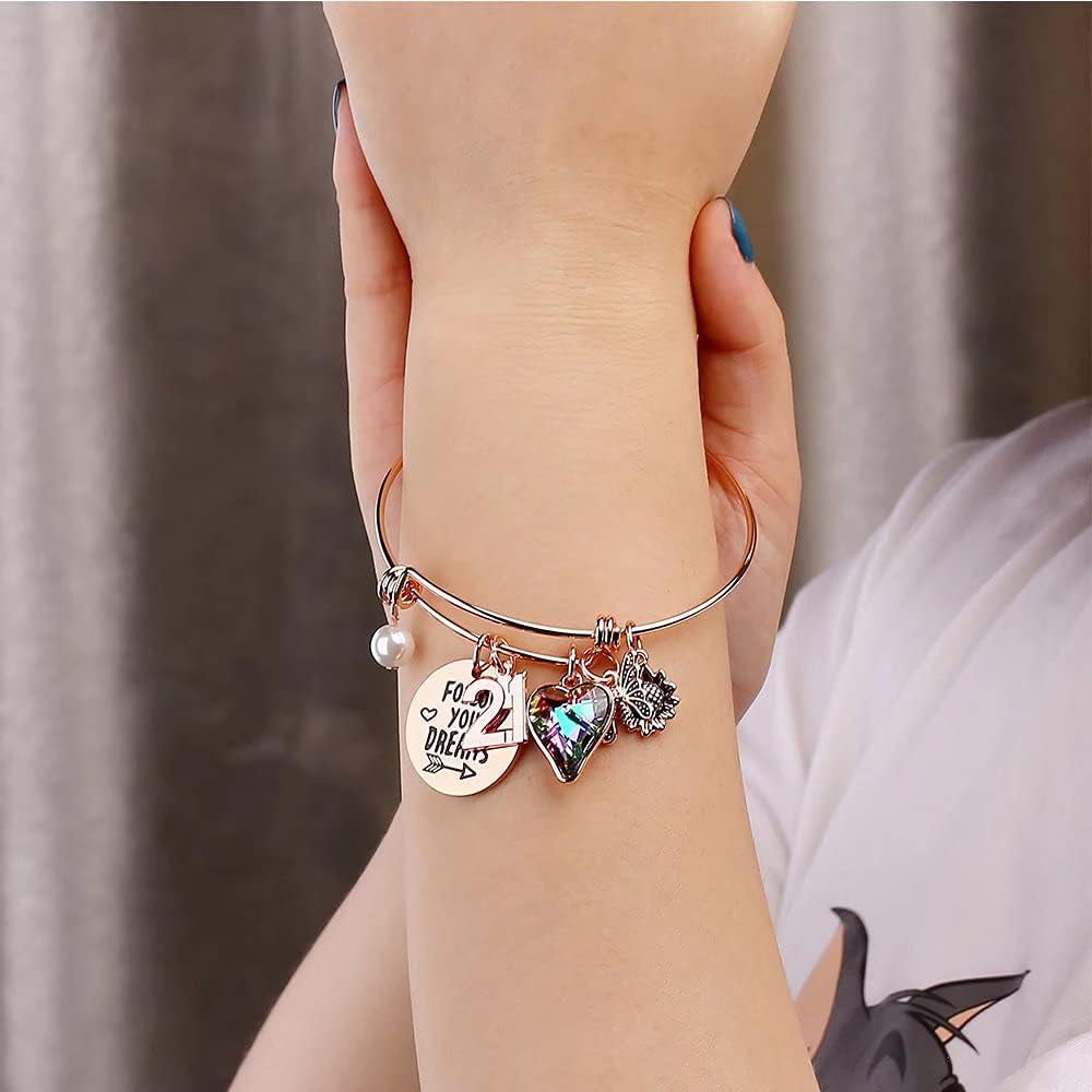 Ursteel Birthday Gifts for Women Girls Bracelet, Birthday Charm Bracelets 10Th 20Th 30Th 40Th 50Th 60Th 70Th 80Th 90Th Birthday Gift for Daughter, Sister, Friend, Teen Girls, Mom, Grandma