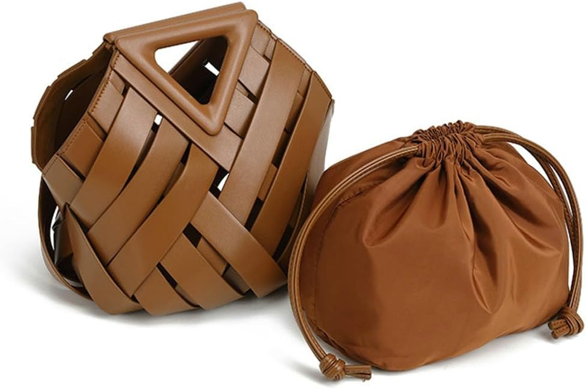 Vegan Leather Clutch Purses for Women Woven Small Crossbody Shoulder Bag Cute Top Handle Handbags Satchels 2026