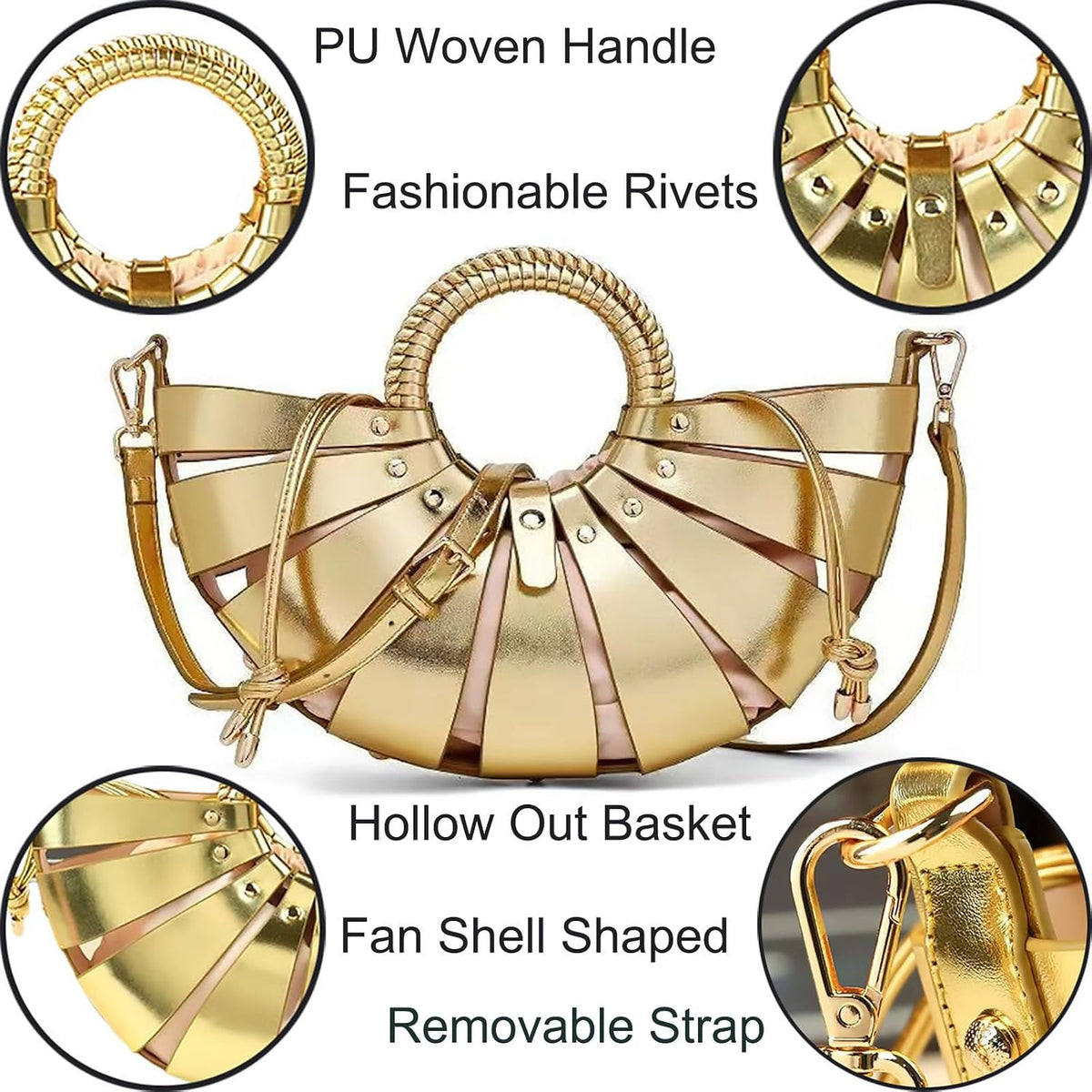 Woven Basket Handbag, Hobo Bucket Bag Shoulder Crossbody Purse