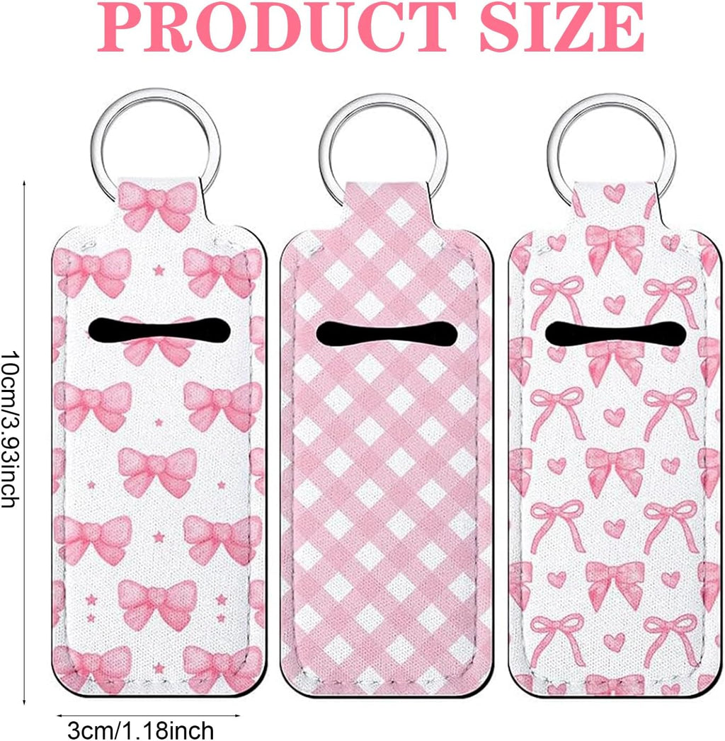 Chapstick Holder Key Chain Lip Balm Holder Keychain Cute Chapstick Holder Keychain Potable Chapstick Holders with Clip Lip Gloss Organizer for Lipgloss Lipstick Gift Women Girl