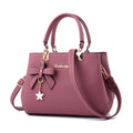 Purses and Handbags for Women Fashion Ladies PU Leather Top Handle Satchel Shoulder Tote Bags Plum Bow Crossbody Bag