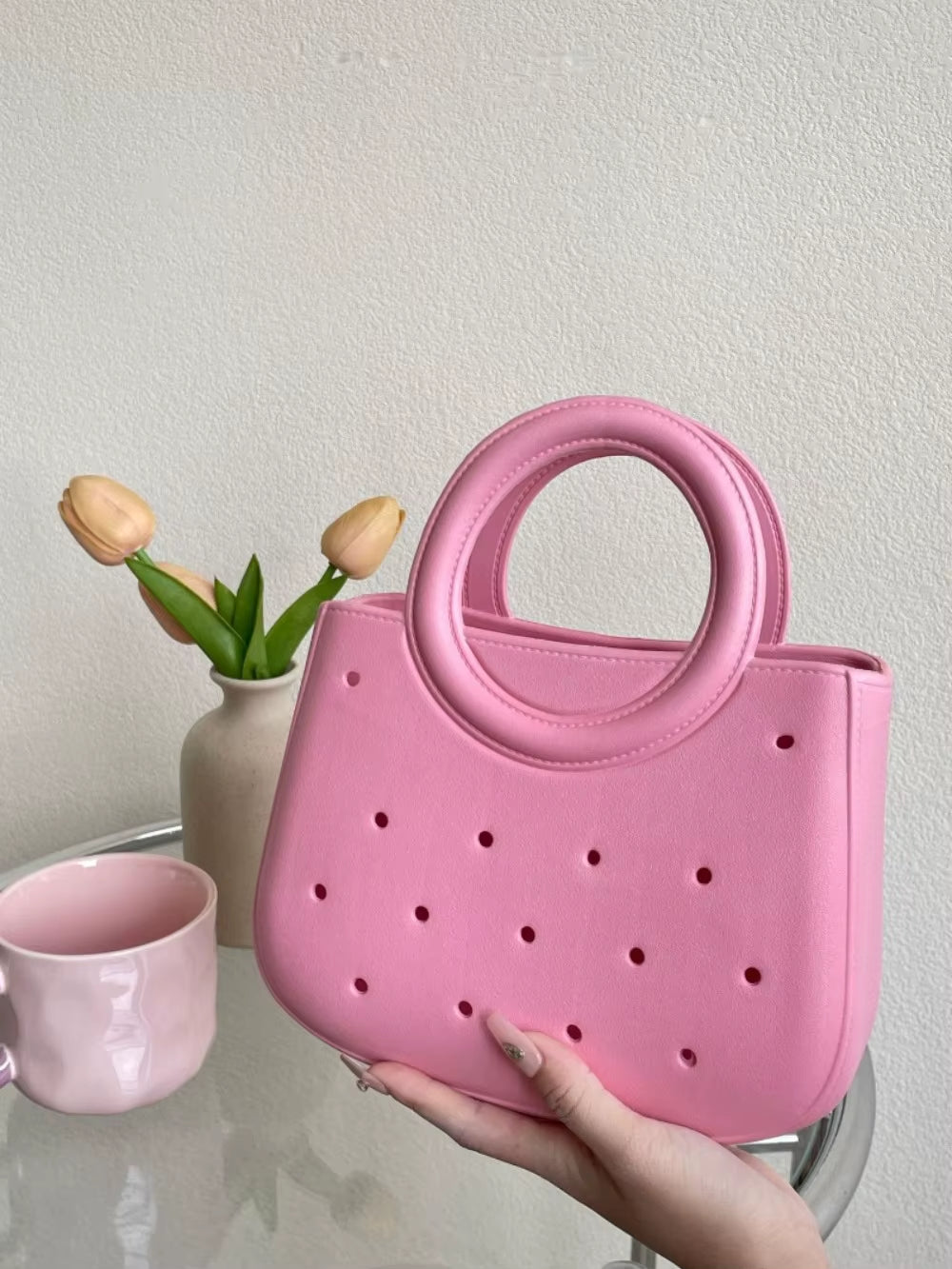 Waterproof Beach Bag Leisure DIY Colorful Fashion Handbags Sandproof Anti-Slip Handle EVA Handbags Travel Toiletry Storage Bags
