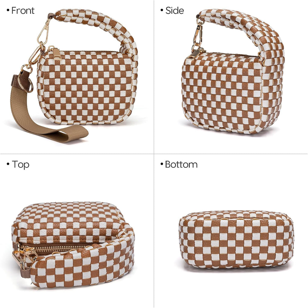 Mini Quilted Wristlet Bag for Women, Puffer Handbags,Evening Bags,Charm Lipstick Bag,Cute Bag Charm for Gift